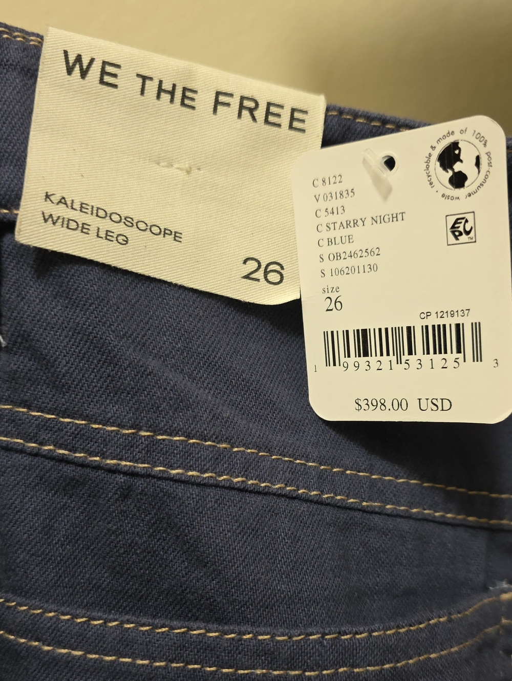 We The Free Kaleidoscope Wide Leg Jeans Size 26 SOLD OUT - Picture 7 of 12